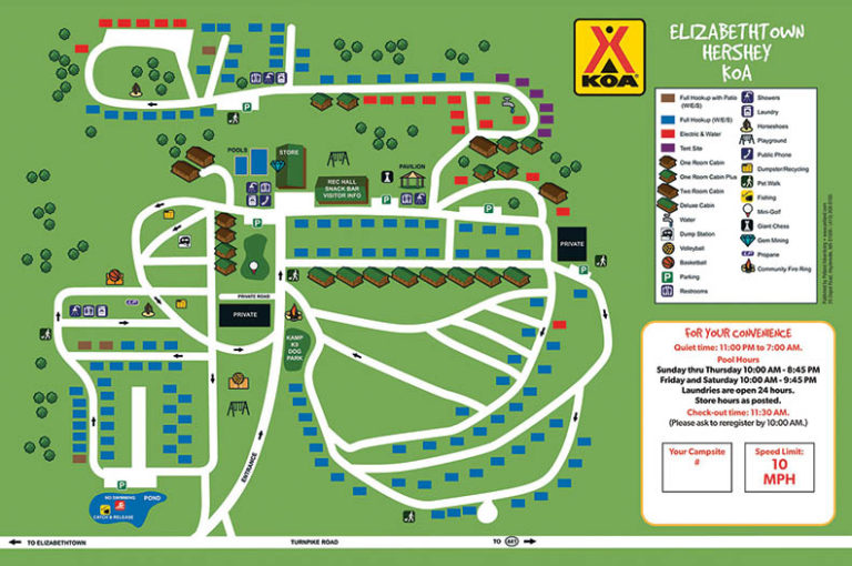 Sitemap Elizabethtown / Hershey KOA