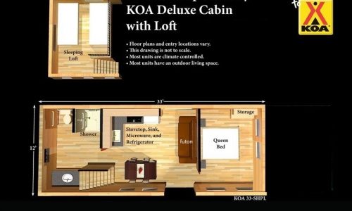 floorplan rv handicap friendly koa deluxe cabin with loft