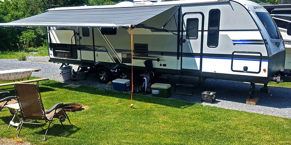 First Camping Trip at Elizabethtown / Hershey KOA Holiday Spacious full-hookup RV campsite at Elizabethtown / Hershey KOA Holiday for first-time campers