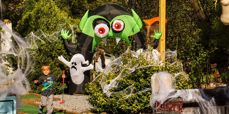 Halloween Family Camping at Elizabethtown / Hershey KOA Holiday Children enjoying Halloween decorations during a family camping weekend at Elizabethtown / Hershey KOA Holiday